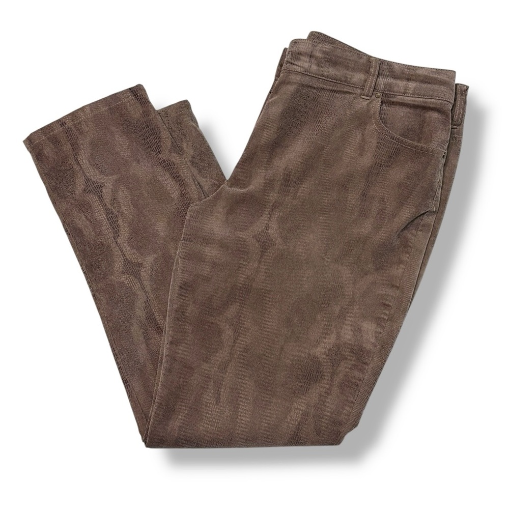 CHICO’S Brown Python Print Corduroy Pants Size 2.5/Large